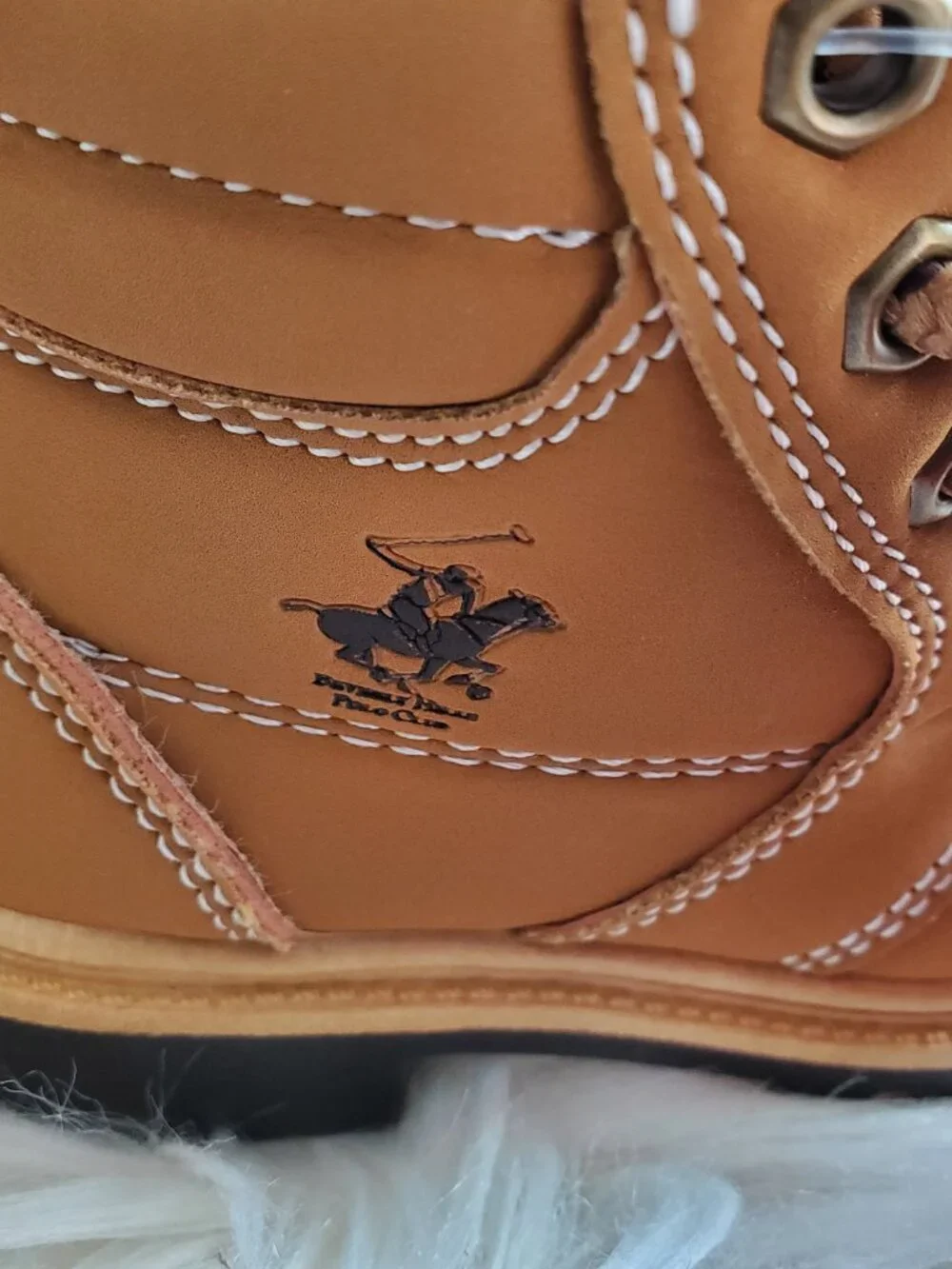 Beverly Hills Polo Club Kids Unisex Tan Lace Up Work Fashion Soft Boots SZ 6